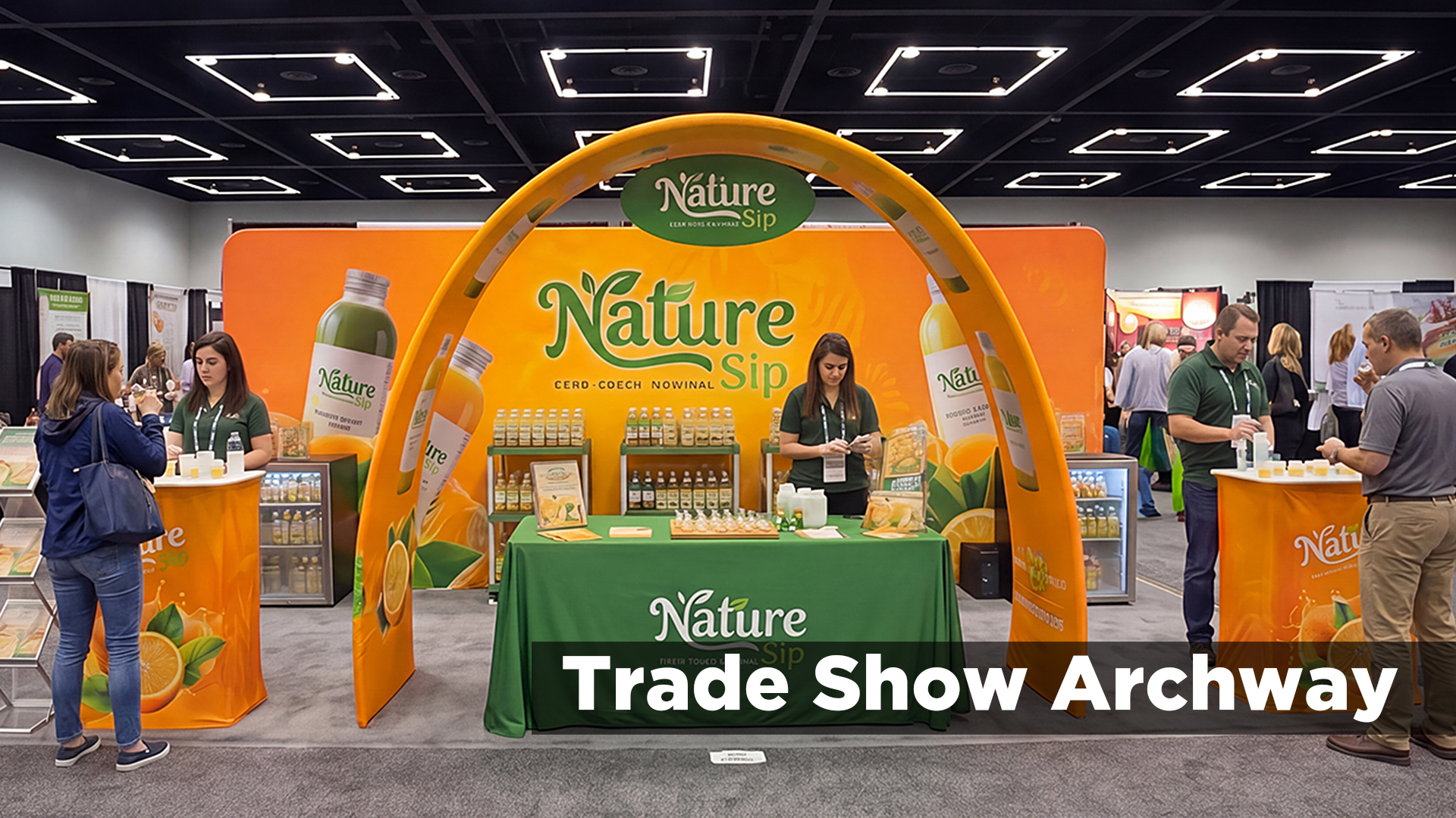 Custom Ribbon Trade Show Arch Banner | Portable Booth Branding Display