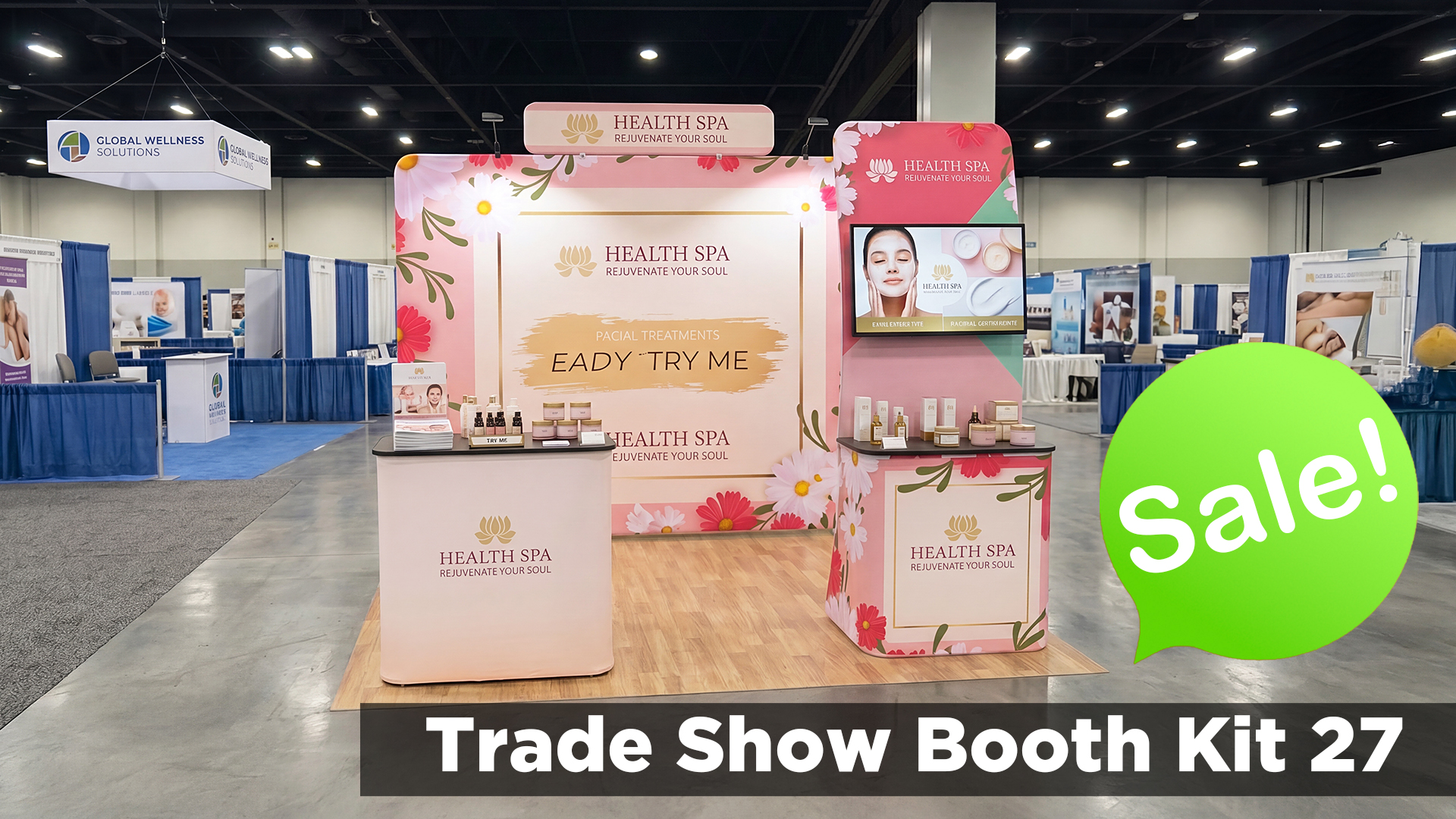 Complete Trade Show Booth Package | 10ft Backlit Display with Monitor 