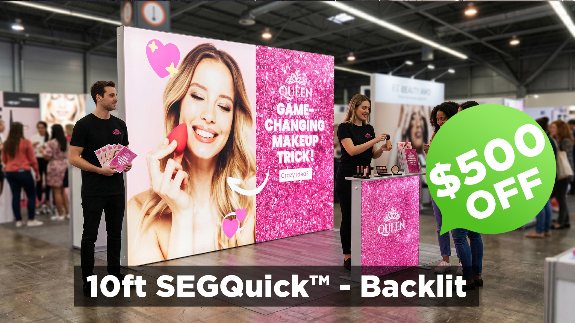 Premium 10ft Backlit Trade Show Booth | Ultimate Backlit Wall