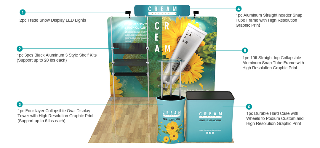 10ft Custom Portable Trade Show Booth Kit D 10ft Custom Portable Trade Show Booth Kit D