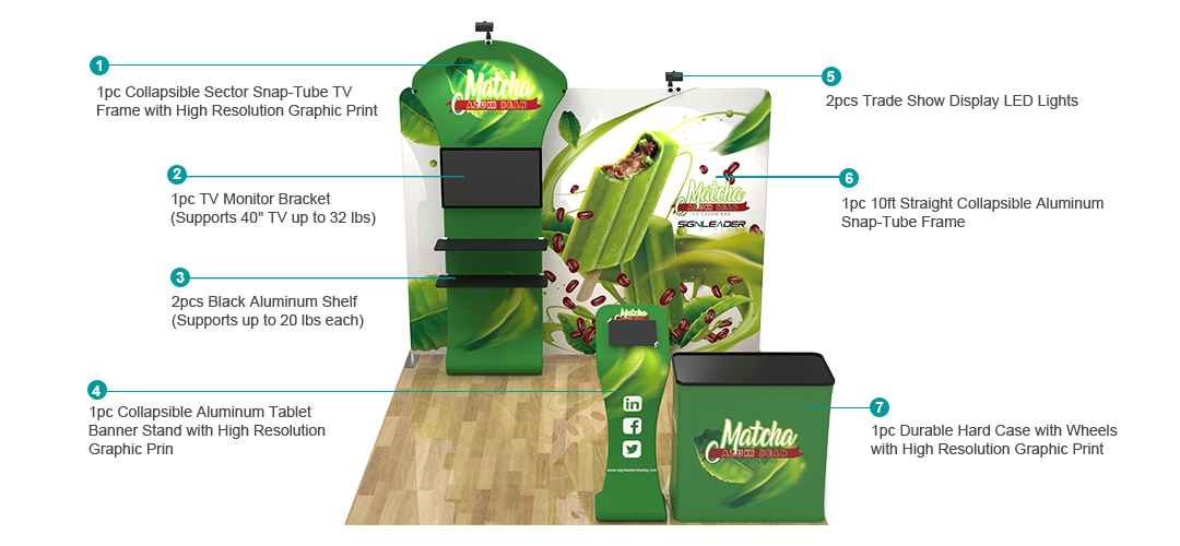 10ft Custom Portable Trade Show Booth Kit I 10ft Custom Portable Trade Show Booth Kit I