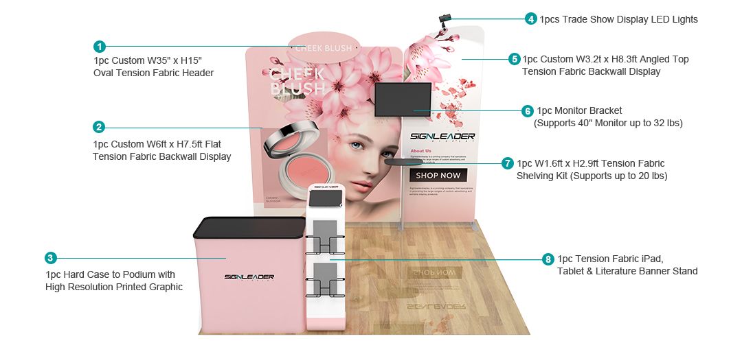10ft Commercial Portable Custom Trade Show Booth Combo 02 10ft Commercial Portable Custom Trade Show Booth Combo 02