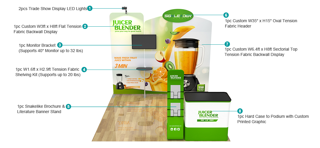 10ft Commercial Portable Custom Trade Show Booth Combo 04 10ft Commercial Portable Custom Trade Show Booth Combo 04