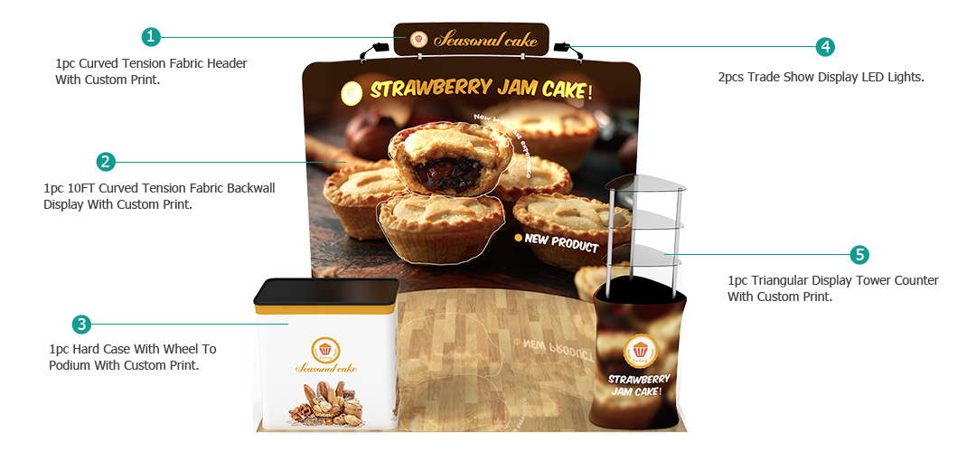10ft Curved Portable Trade Show Booth Kit 22 10ft Curved Portable Trade Show Booth Kit 22