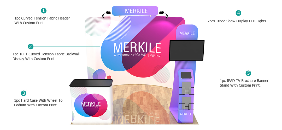 10ft Curved Portable Trade Show Booth Kit 28 10ft Curved Portable Trade Show Booth Kit 28