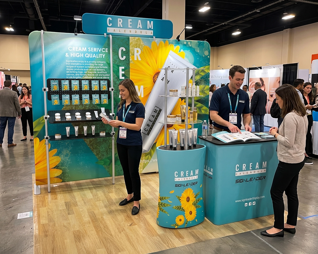 10ft Custom Trade Show Booth Kit D for Natural Skincare & Hand Cream Products