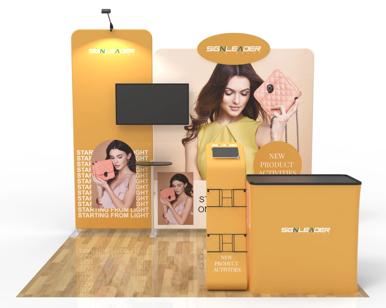 10ft Portable Fashion Brands Trade Show Booth Idea 14