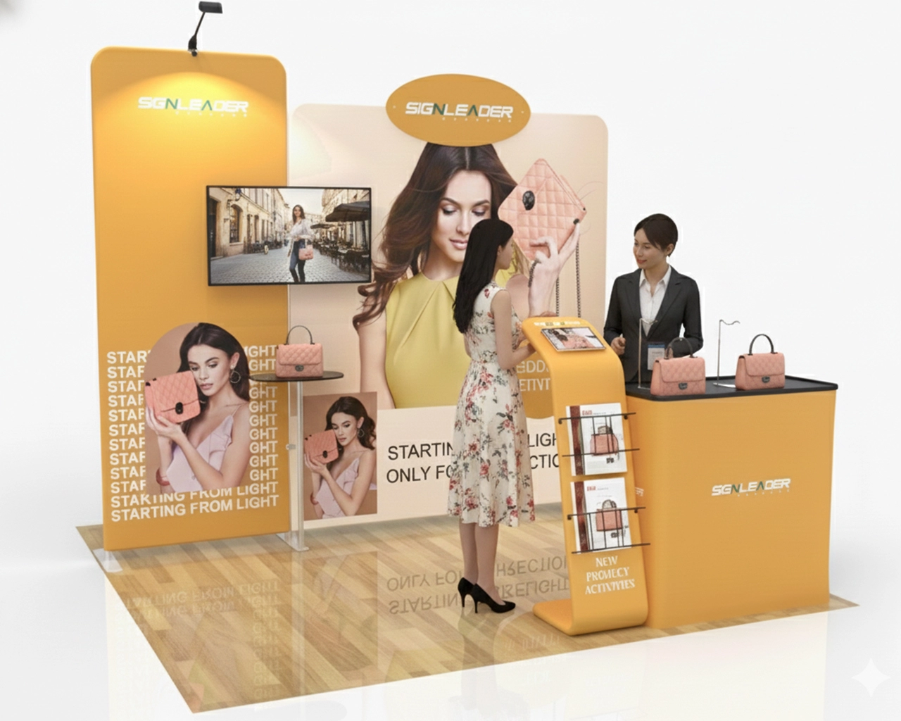 10ft Portable Fashion Brands Trade Show Booth Idea 14