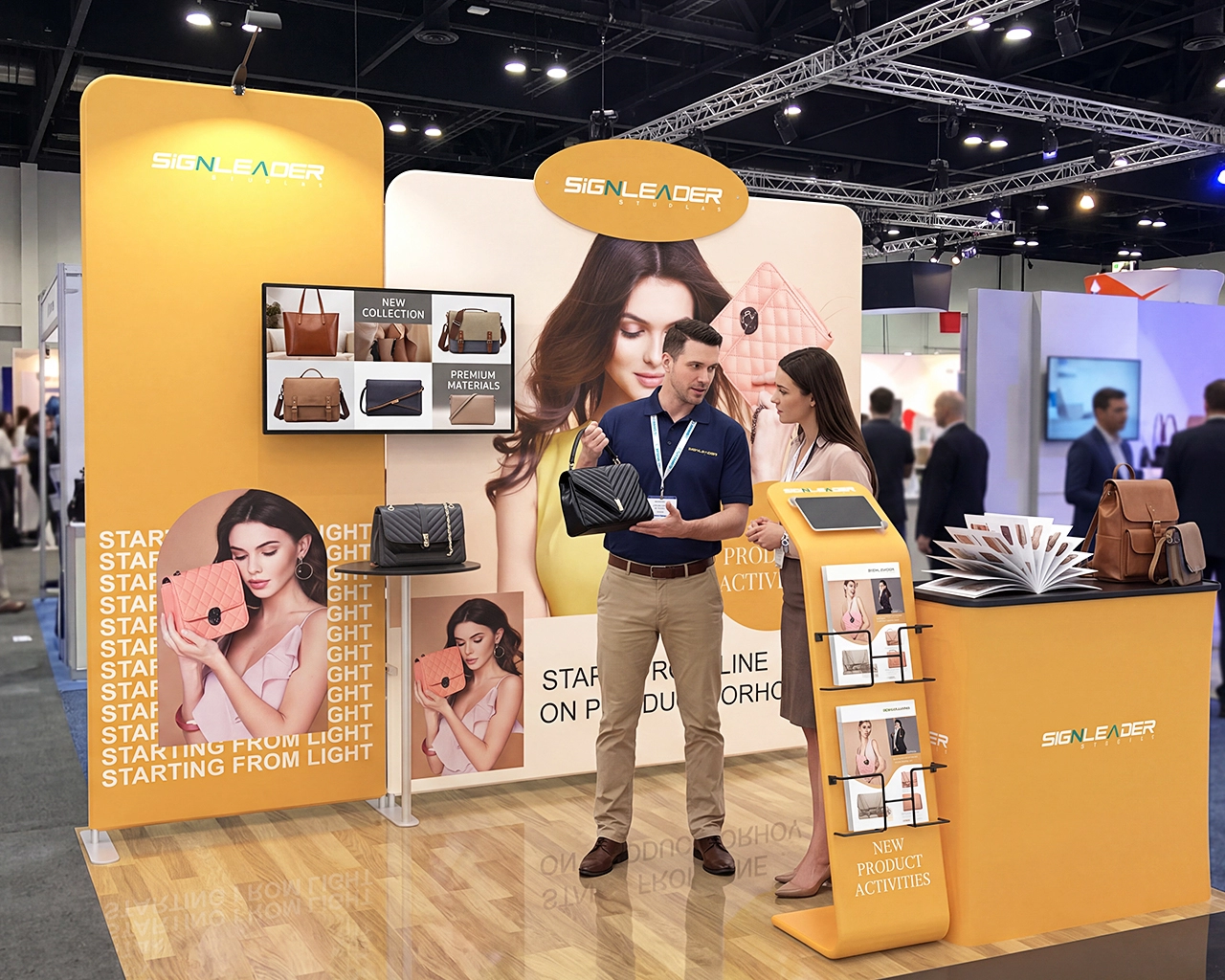 10ft Portable Fashion Brands Trade Show Booth Idea 14