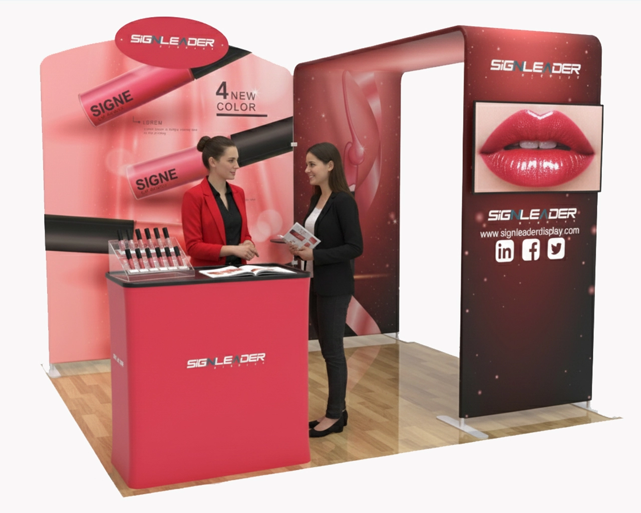 10ft Portable Makeup & Beauty Trade Show Booth Idea 08