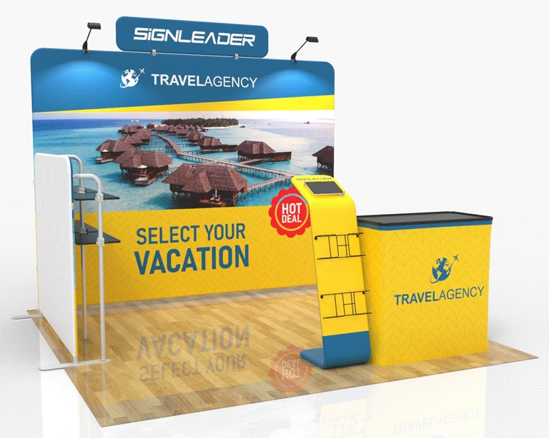 10ft Portable Trade Show Booth Kit V for Travel & Tourism Industry