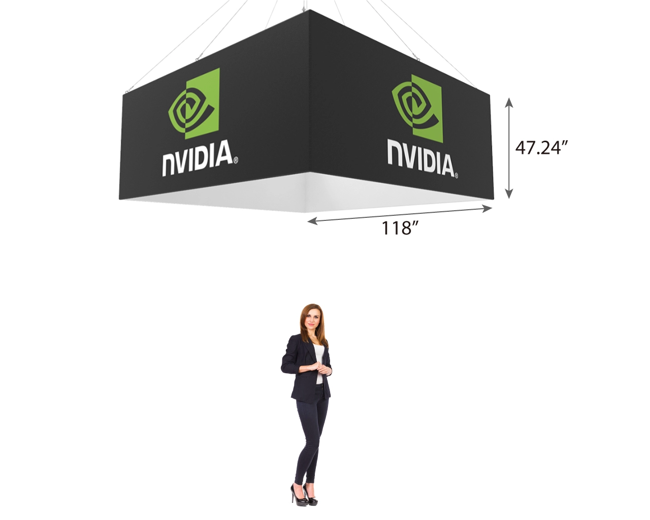 10ft Rectangular Trade Show Hanging Sign