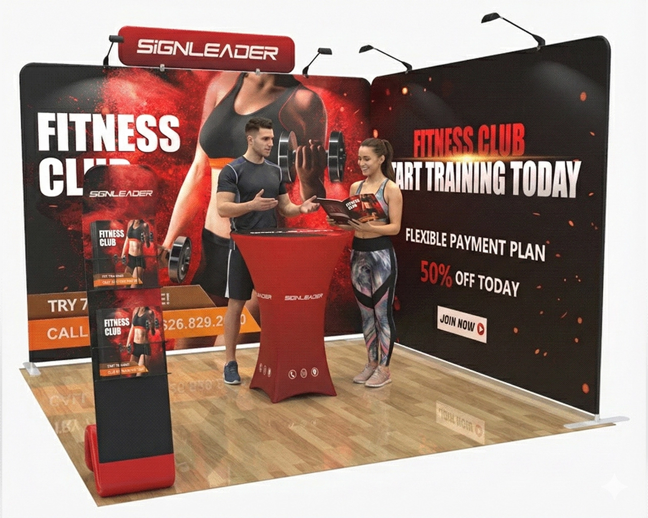 Custom Trade Show Booth Kit X for Fitness & Health - 10ft & 20ft Options