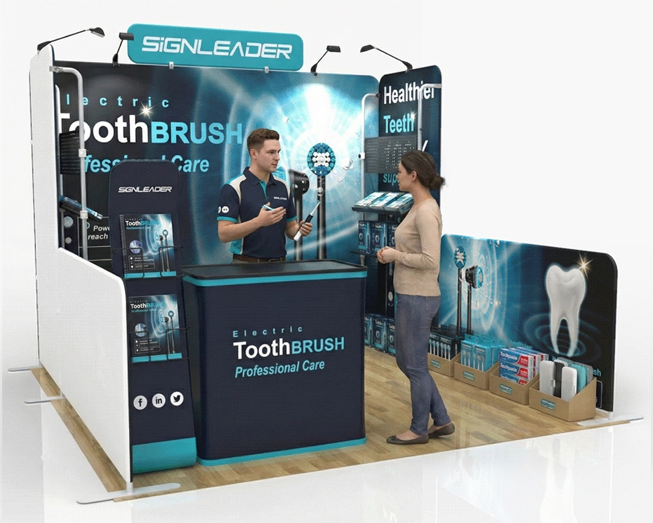 10ft Trade Show Booth Kit Y for Personal Hygiene & Oral Care Products 