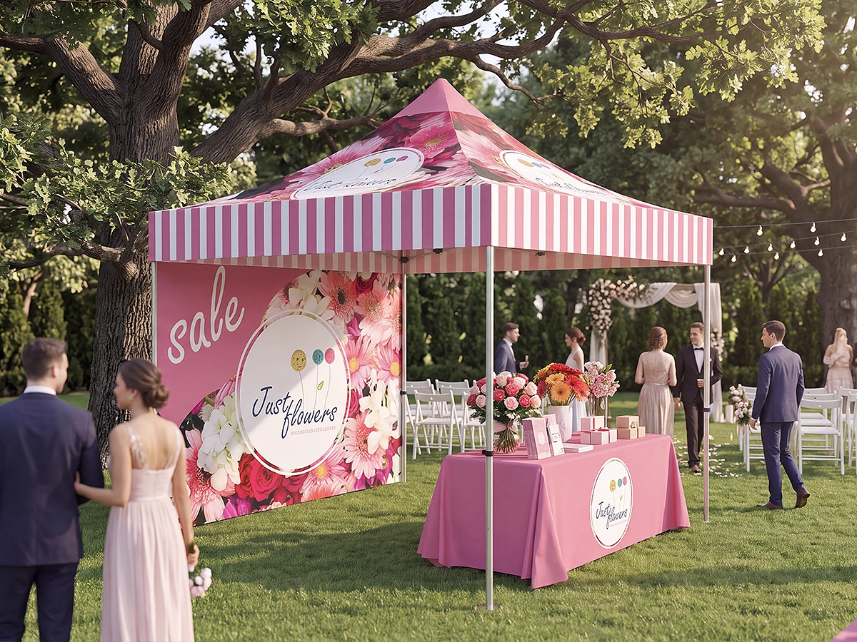 10x10 Advertising Canopy Tent with Backwall 
