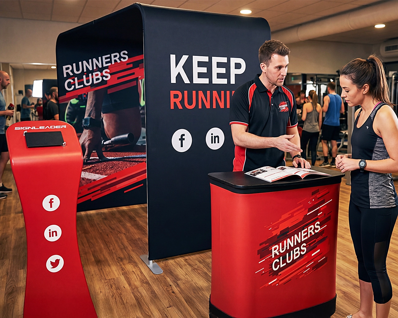 10x10 Custom Portable Trade Show Booth Kit S for Sportswear & Running Equipment