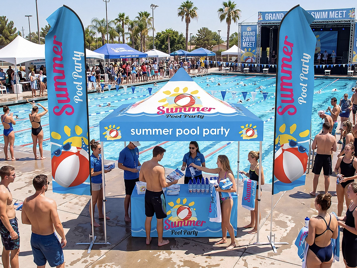 10x10 Event Canopy Tent with Flag Package
