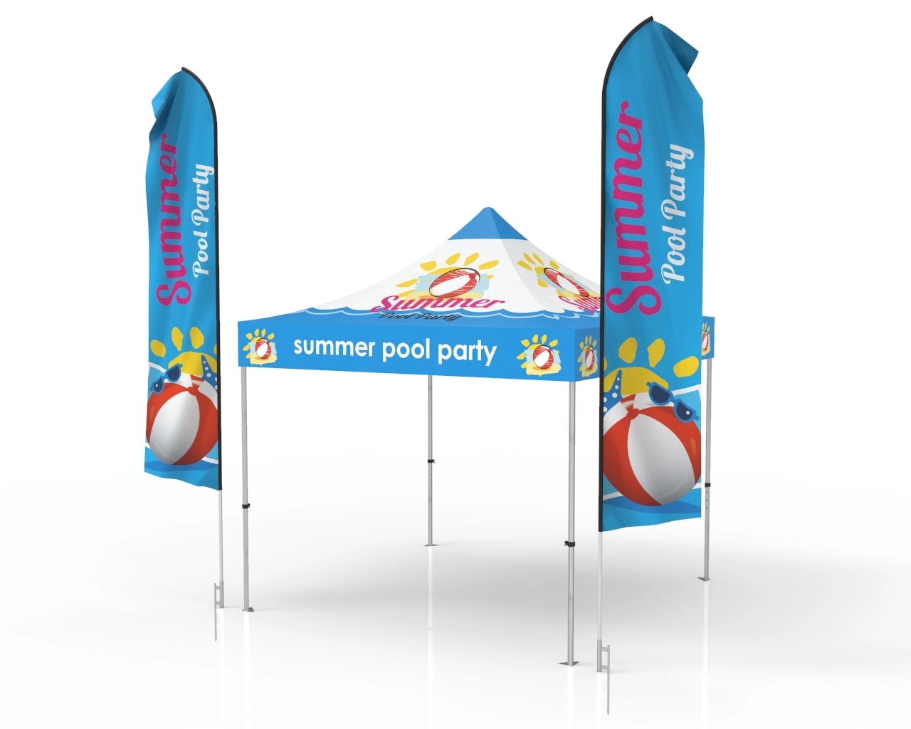 10x10 Event Canopy Tent with Flag Package