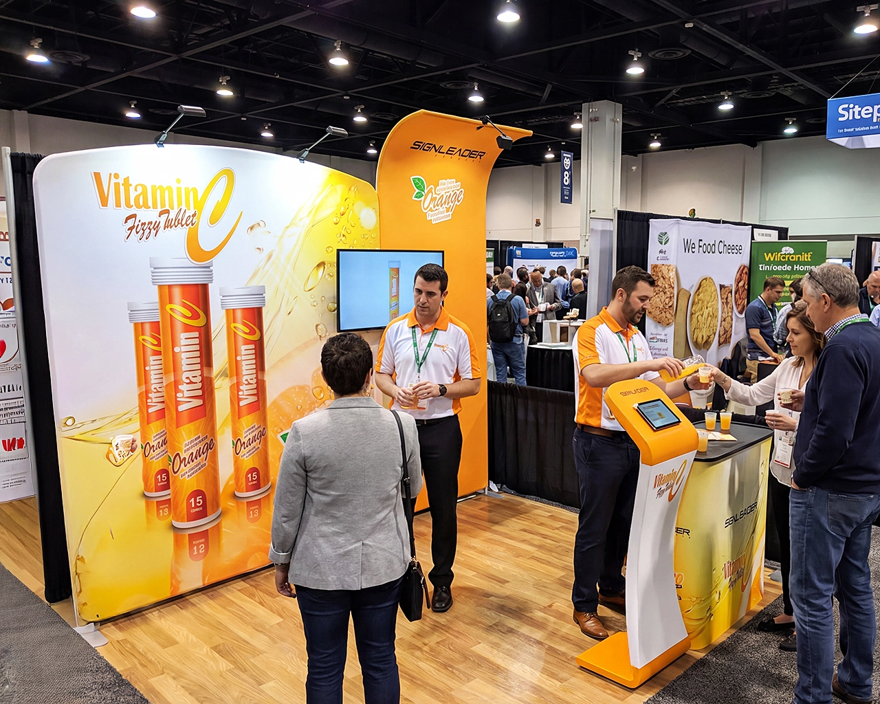 10x10ft Custom Health Brand Trade Show Booth Idea 15