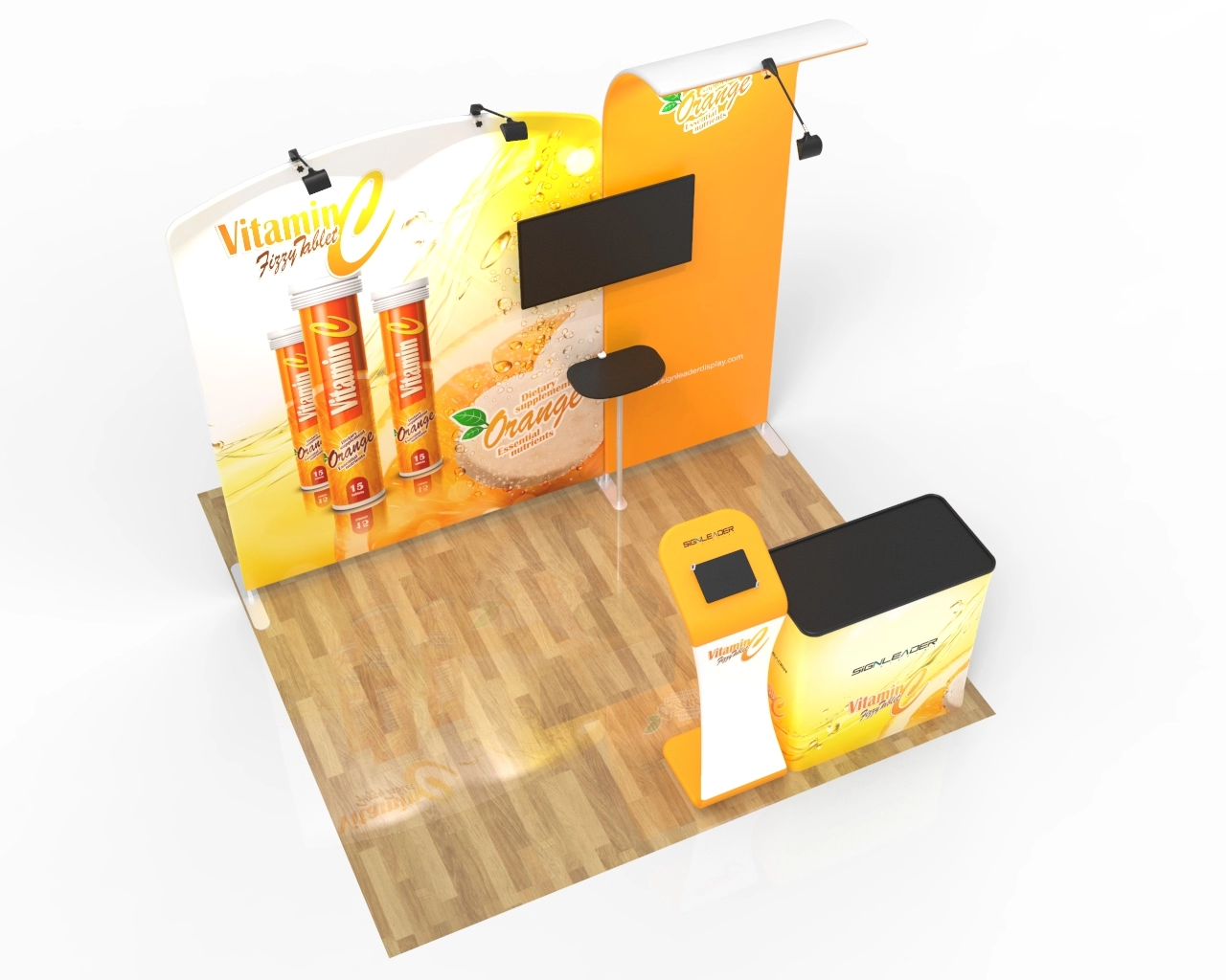 10x10ft Custom Health Brand Trade Show Booth Idea 15