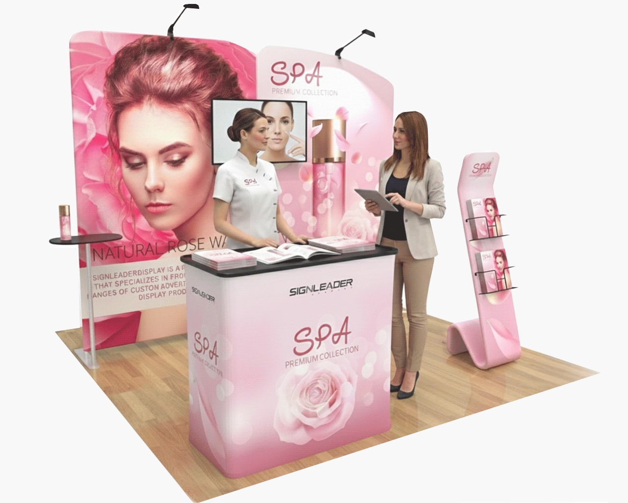 10x10ft Custom Trade Show Booth Kit A1 for Bridal Beauty, Makeup & Spa Brands