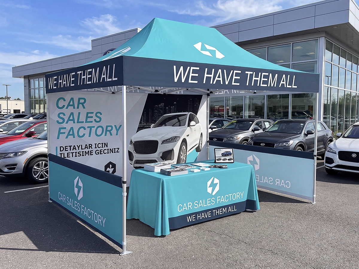 10x15 Event Canopy Tent with Backwall and Half Sidewalls