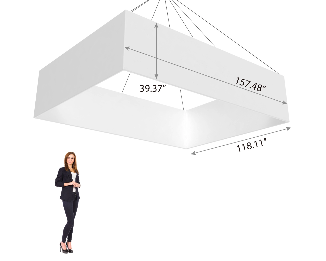 15ft Rectangular Trade Show Hanging Sign