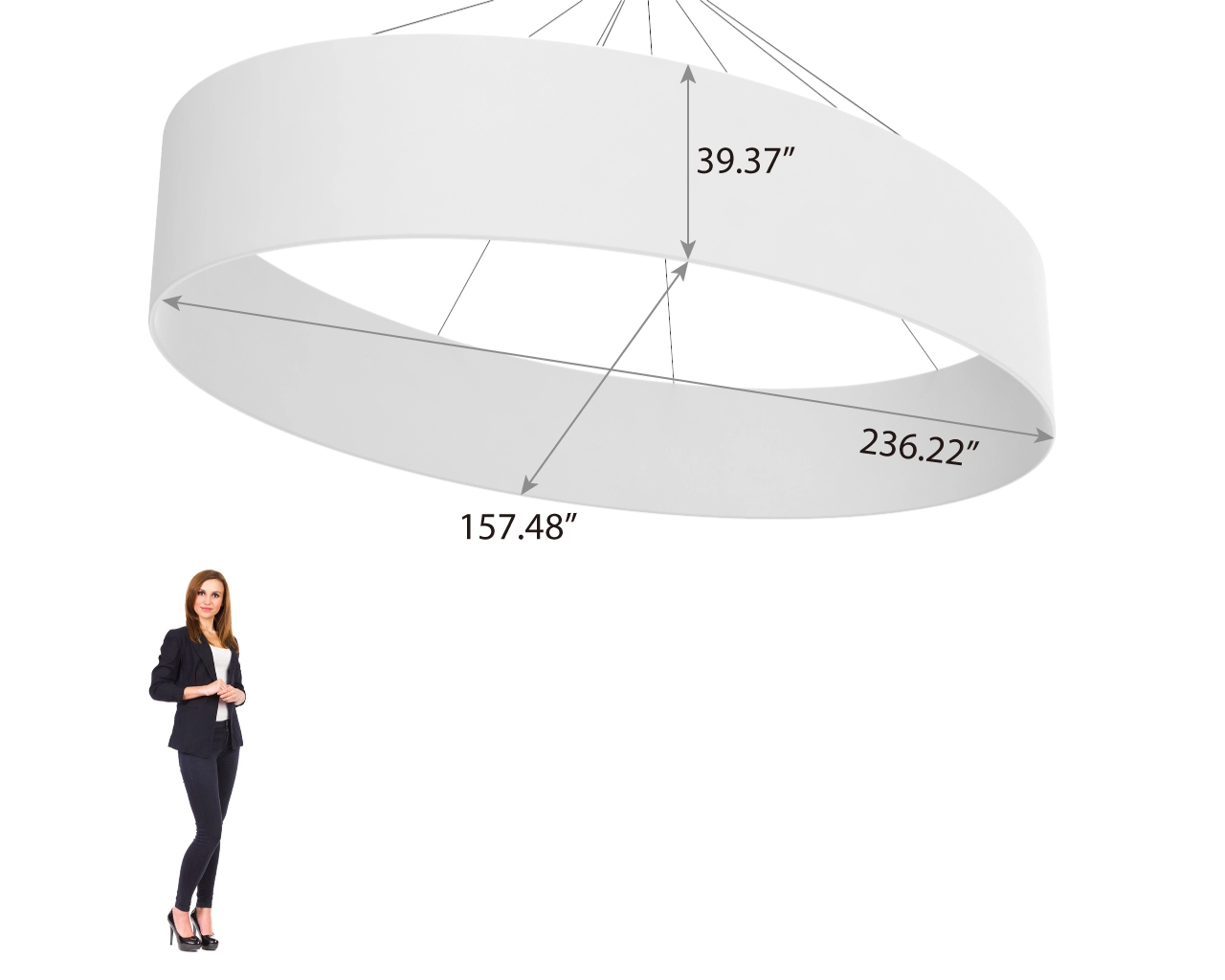 20ft Oval Hanging Banners from Ceiling