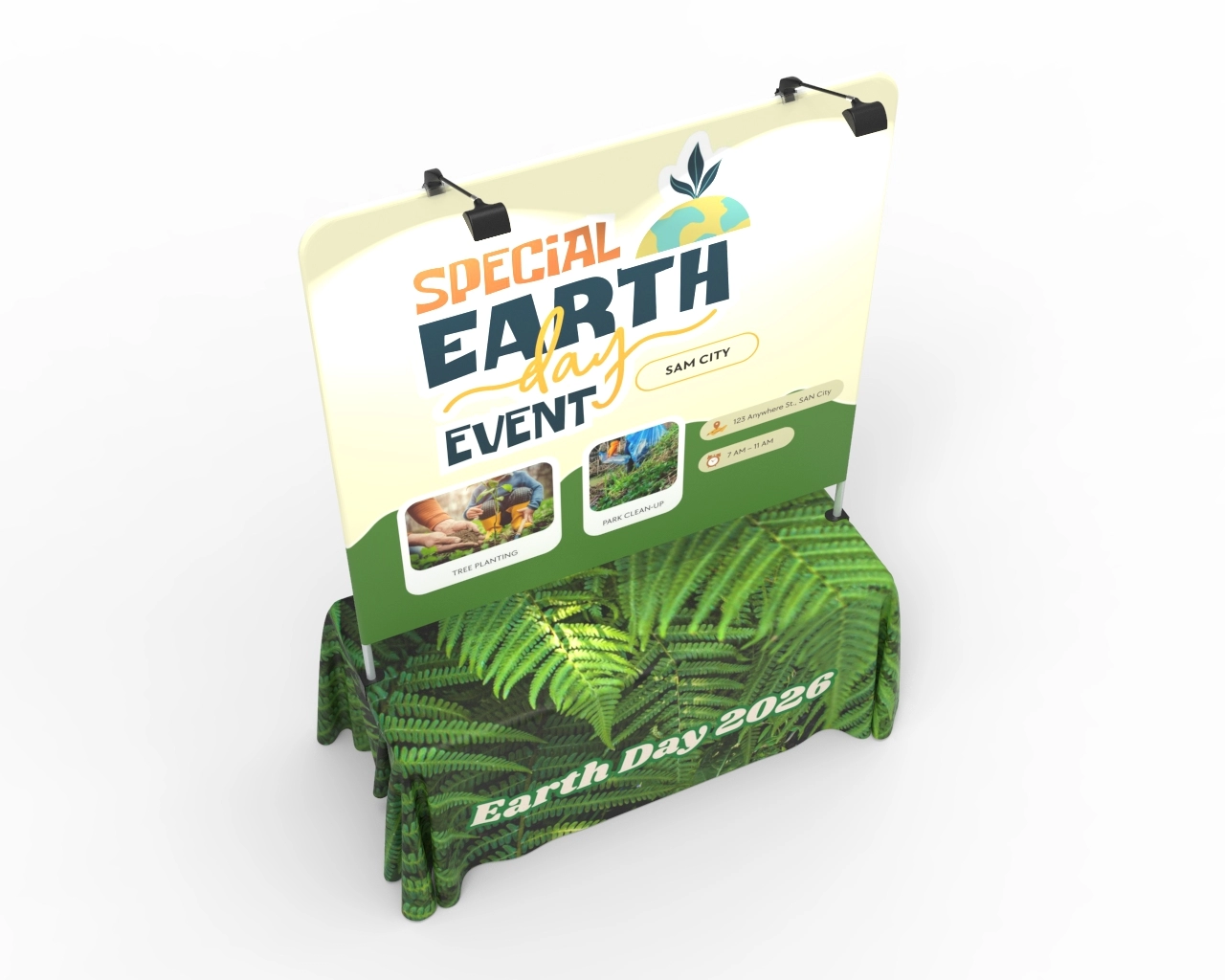 6ft Straight Tabletop Banner Stand