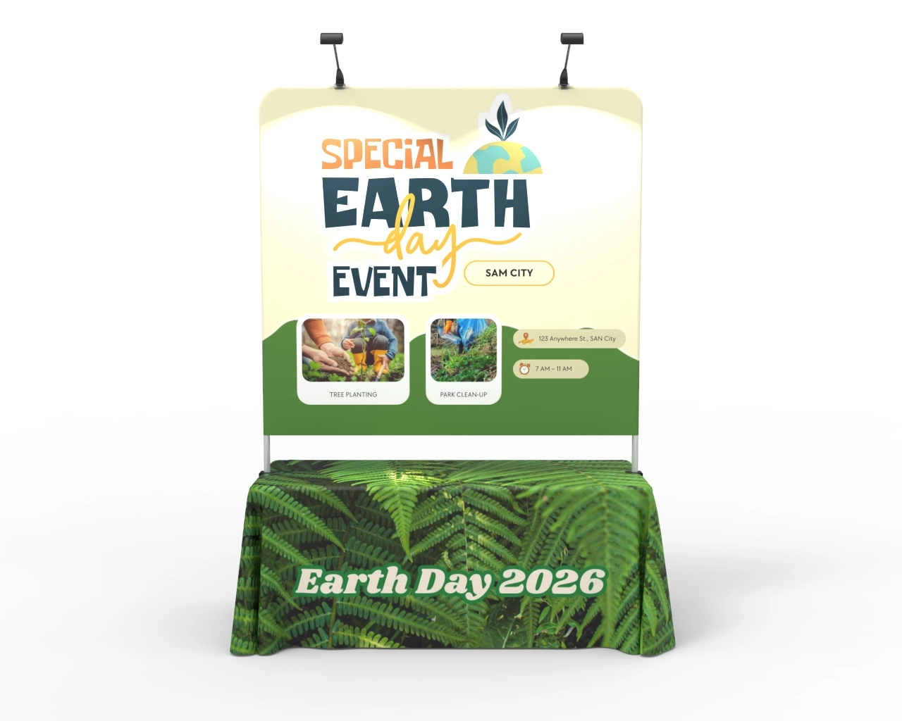 6ft Straight Tabletop Banner Stand