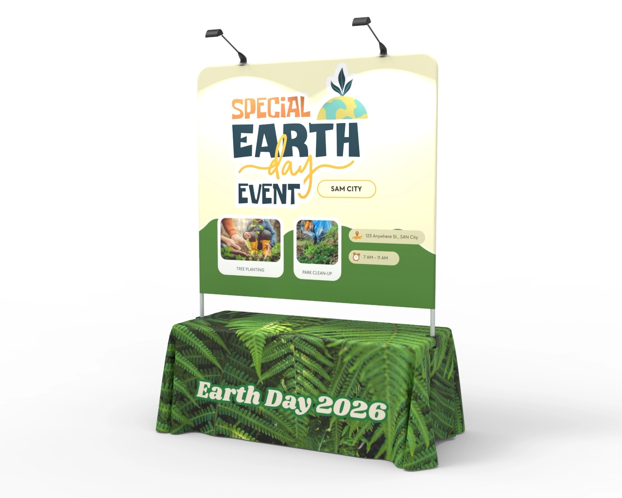 6ft Straight Tabletop Banner Stand