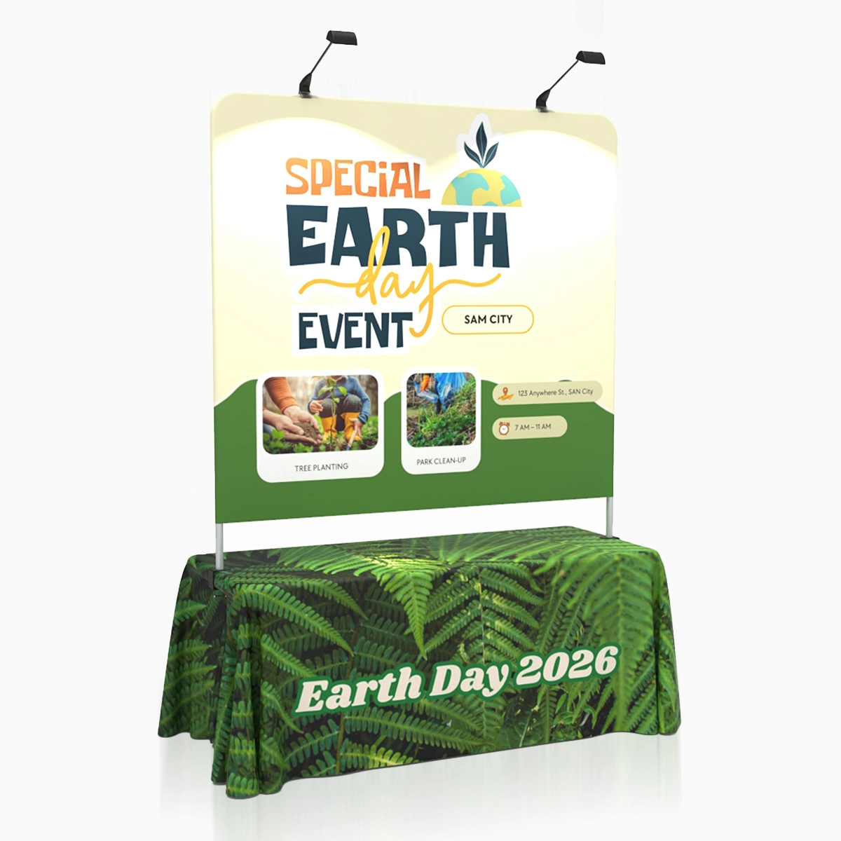6ft Straight Tabletop Banner Stand