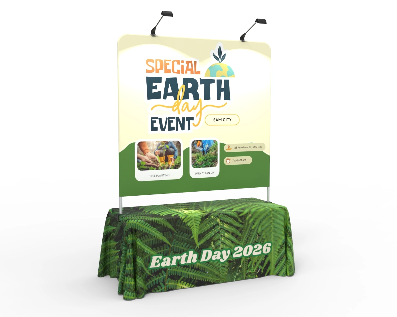 6ft Straight Tabletop Banner Stand