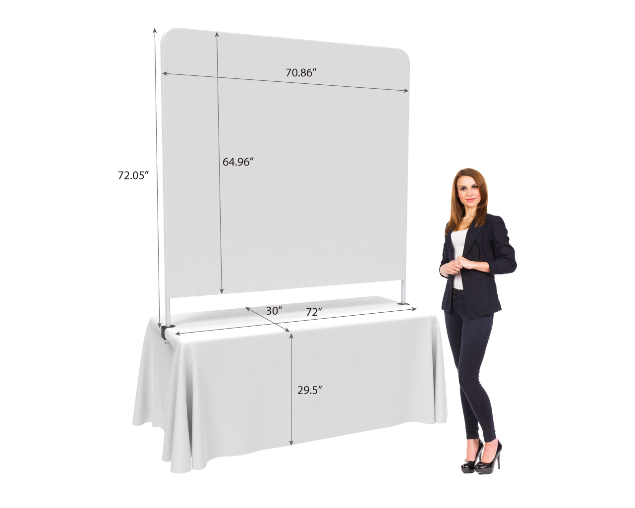 6ft Straight Tabletop Banner Stand