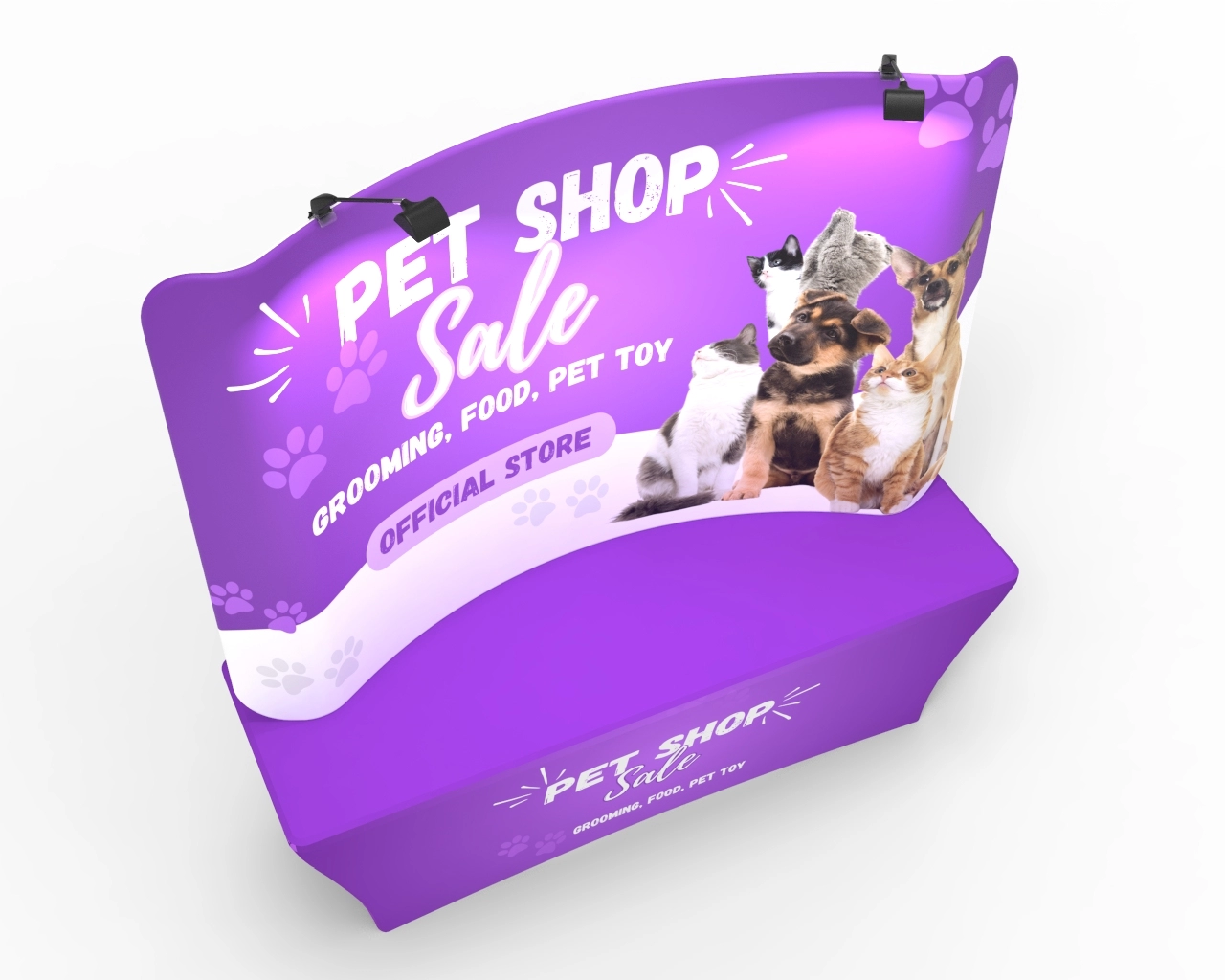 8ft Curved Table Top Banners for Trade Shows