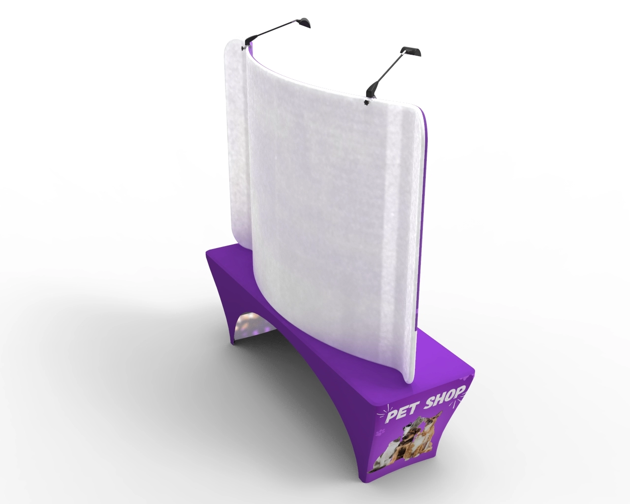 8ft Curved Table Top Banners for Trade Shows