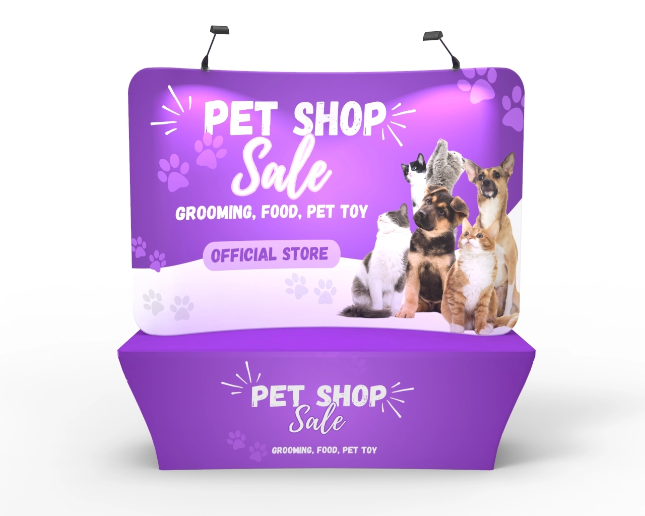 8ft Curved Table Top Banners for Trade Shows