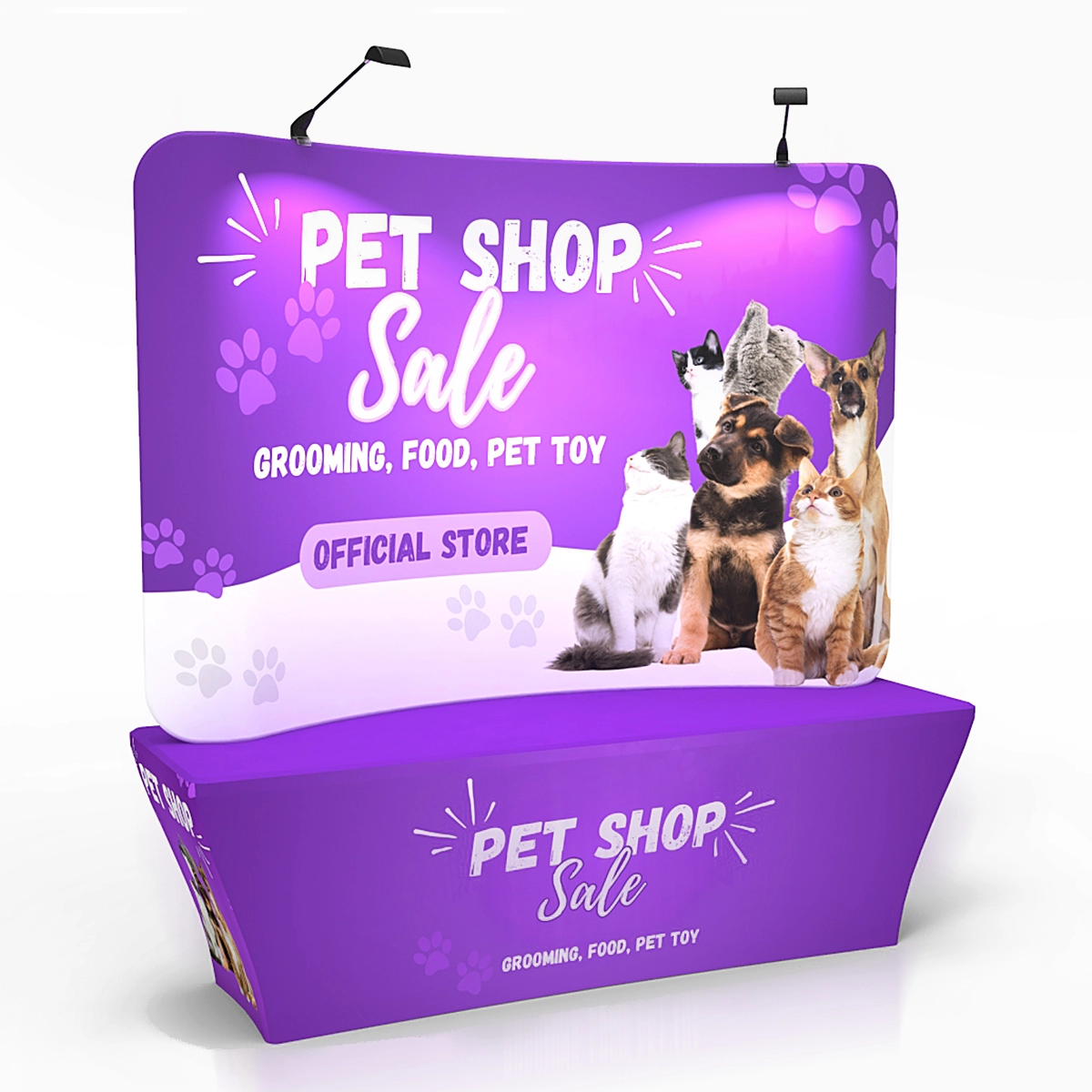 8ft Curved Table Top Banners for Trade Shows