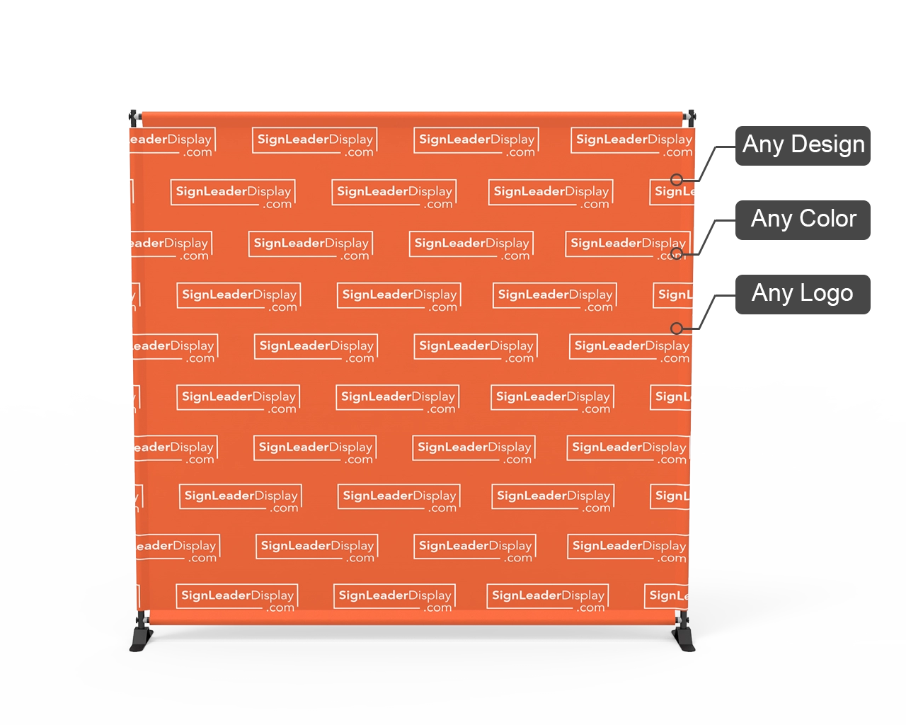 8x8ft Green & White Custom Telescopic Aluminum Tube Tension Fabric Video Backdrop Banner Stand