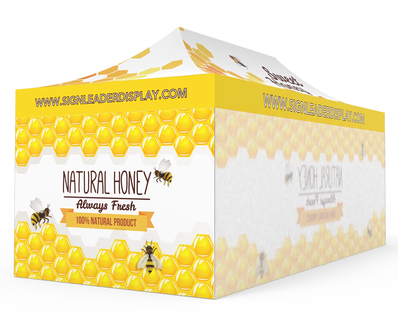Custom 10x20 Pop Up Canopy Tent with Single-Sided Full Backwall & 2 x Single-Sided Full Sidewalls