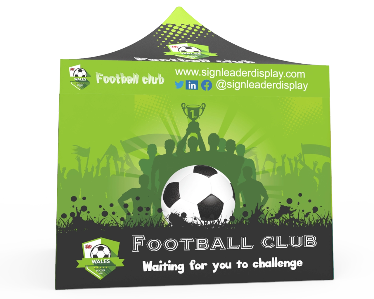 Custom Pop Up Canopy Tent 10x10 with 4 x Double-Sided Full Walls