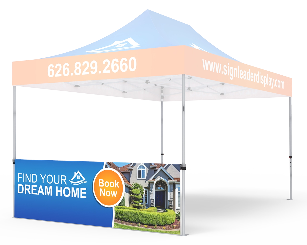Custom Printed Tent Half Sidewall for 10x15 Tent