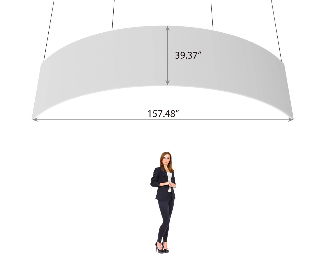 15ft Curved SkyTube Hanging Trade Show Sign